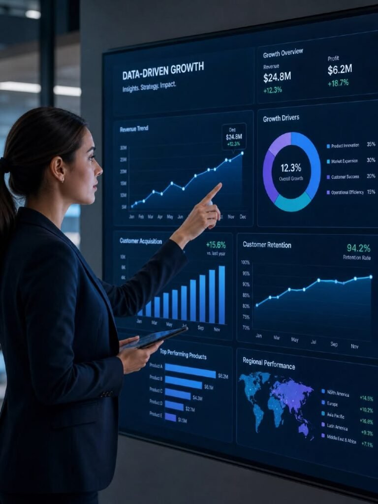 SEO services in Dubai analytics dashboard showing search performance